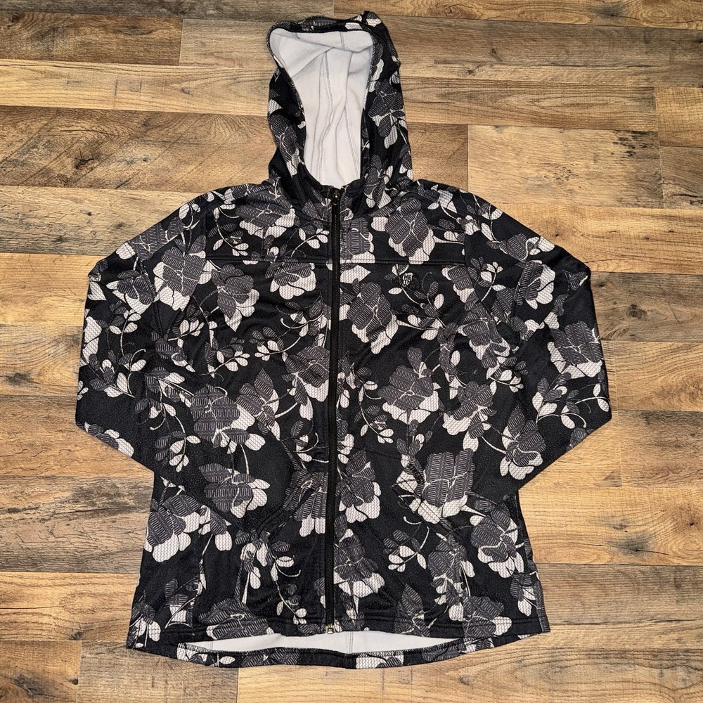The North Face Black & White Floral Zip Hoodie